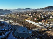 Uroczysty przejazd pociągiem retro do Rabki Zaryte, widok z lotu ptaka, fot. Piotr Hamarnik 