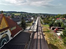 Zmodernizowany przystanek kolejowy Rabka-Zdrój, widok z lotu ptaka, fot. Piotr Hamarnik (2)