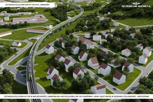 Wizualizacja estakady kolejowej KM 43 w miejscowości Limanowa na linii kolejowej nr 104 Chabówka - Nowy Sącz